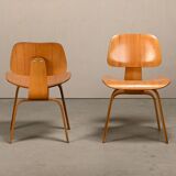 Charles and Ray Eames Early DCW Ash Plywood Dining Chairs for Herman Miller