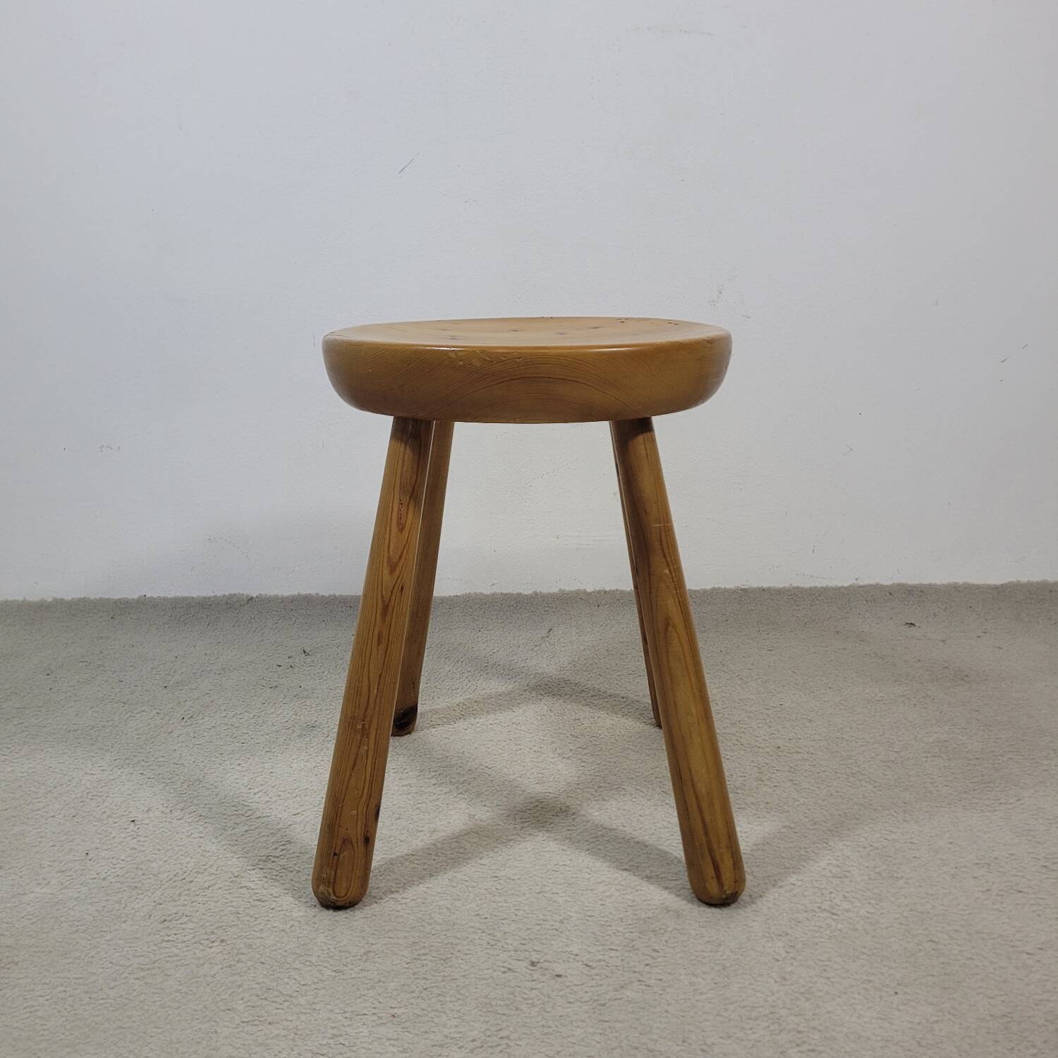 Vintage solid pine stool