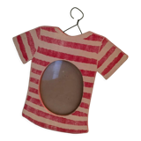 Wooden frame photo Vintage 80s striped for children's room