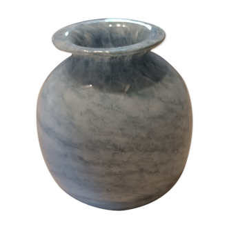 Vase blue ball veined with white