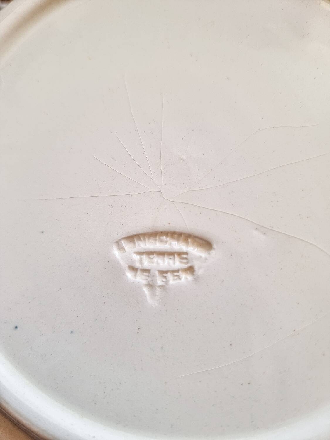 6 soup plates, iron earth, Longchamp, mid-20th century