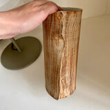 Contemporary ceramic vase, striated draped stoneware, signed