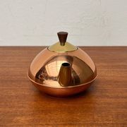 Metal and teak teapot from the mid-century, 1960s.
