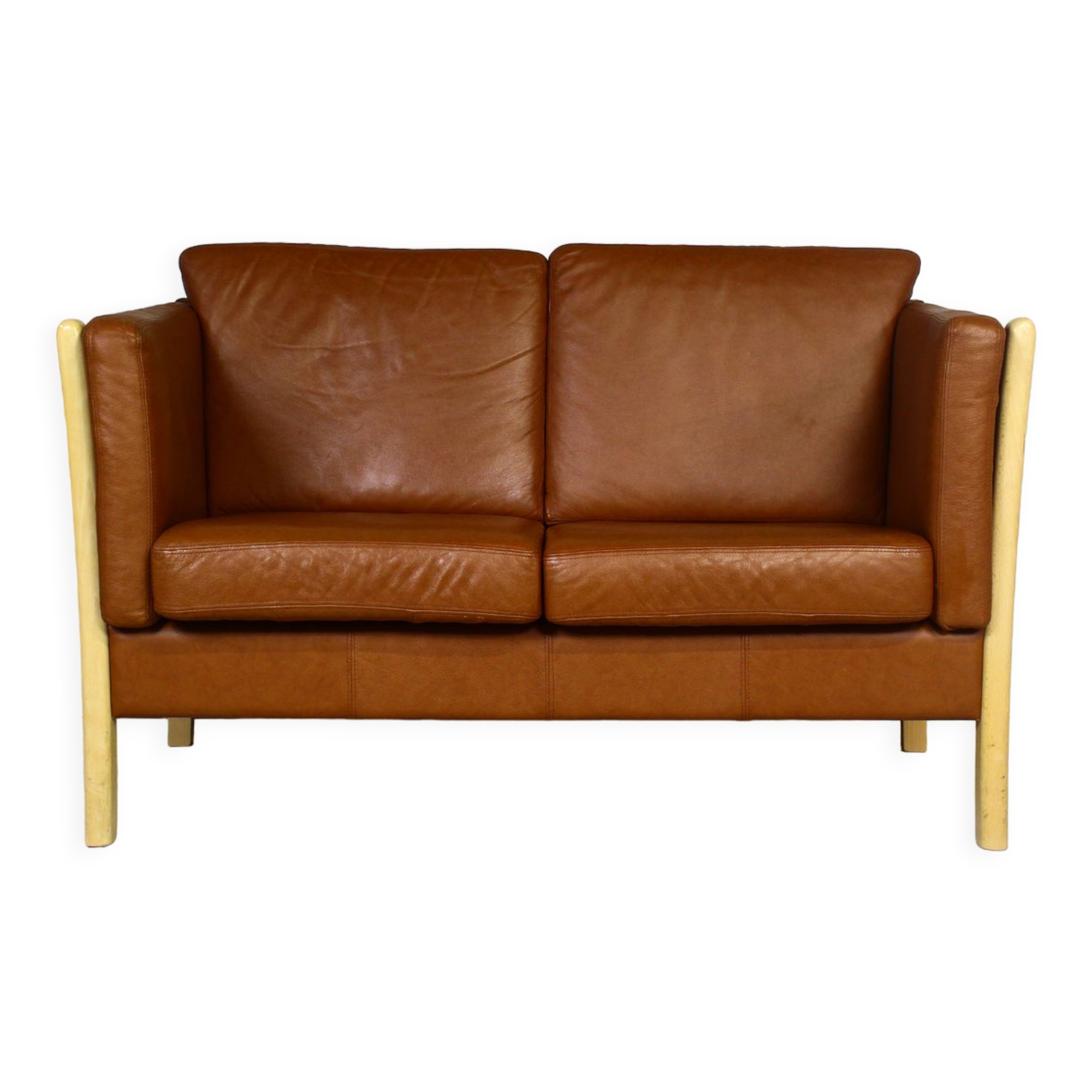 Brown Leather 2 Seater Sofa