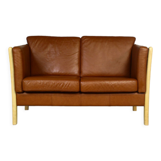 Brown Leather 2 Seater Sofa