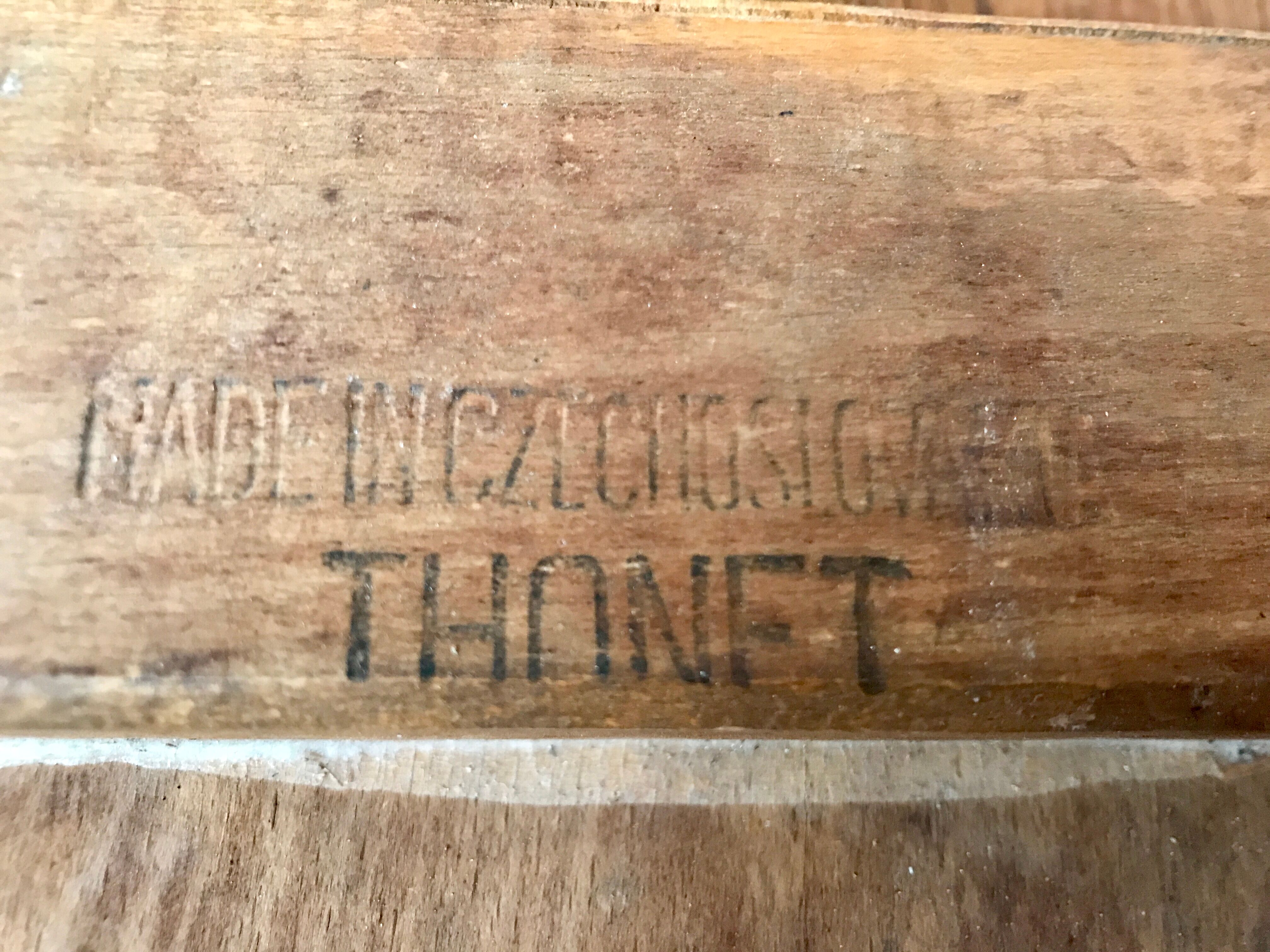 Pair of wooden chairs Thonet vintage bistro 1950