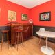 Bar from the 1960s in rosewood with 2 stools.