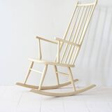 Rocking chair in ecru wood