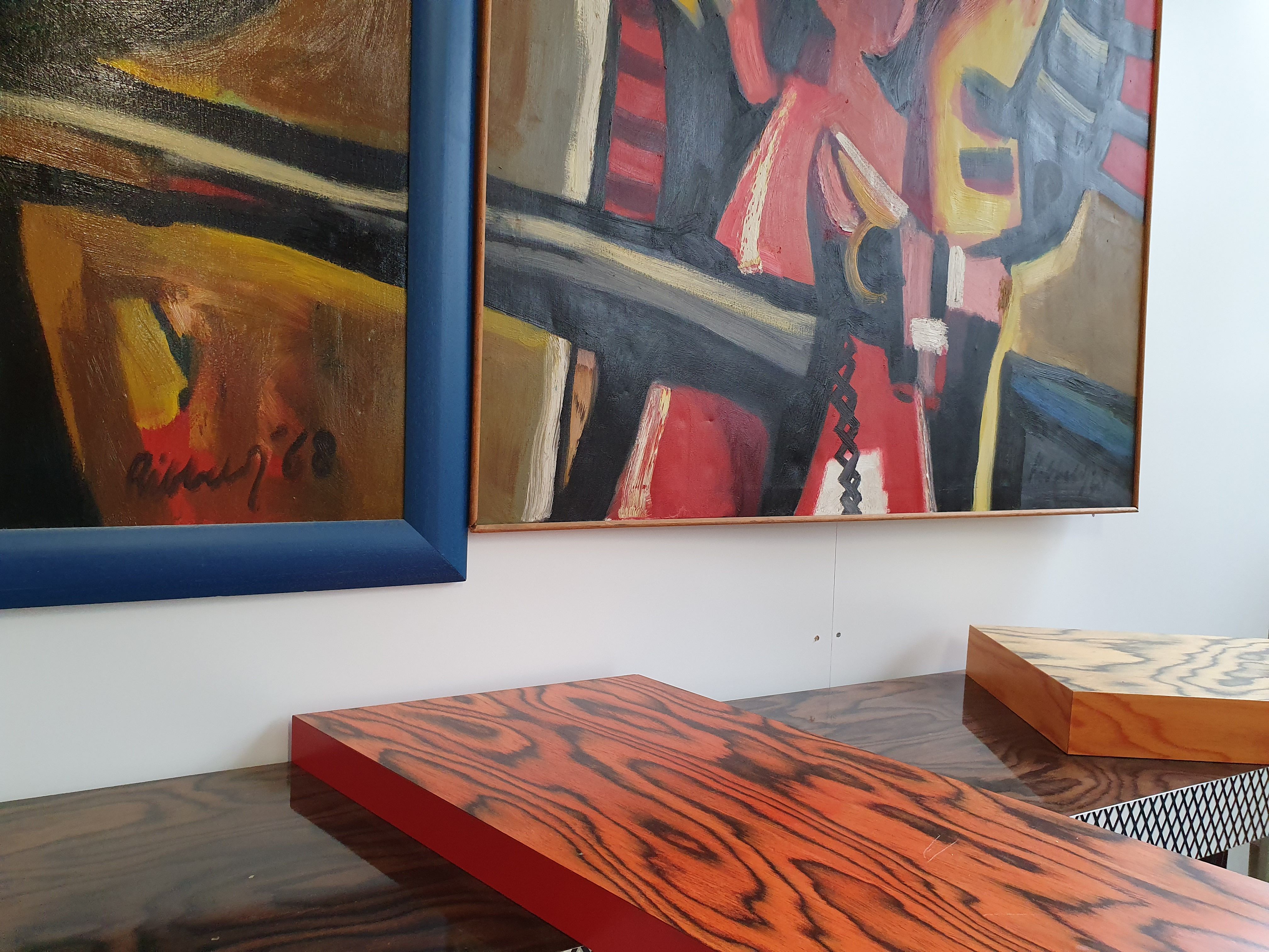 Large Dirk Jan Ribbeling Oil Painting on Canvas 1969 Amsterdam