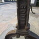 Old bistro table in marble and godin cast iron foot