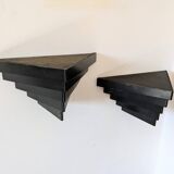 Pair of 1960s wall lights in perforated metal in the style of Mategot