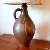 1950s pottery jug lamp and linen-style fabric lampshade