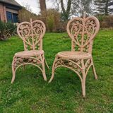 Pair of Peacock rattan chairs