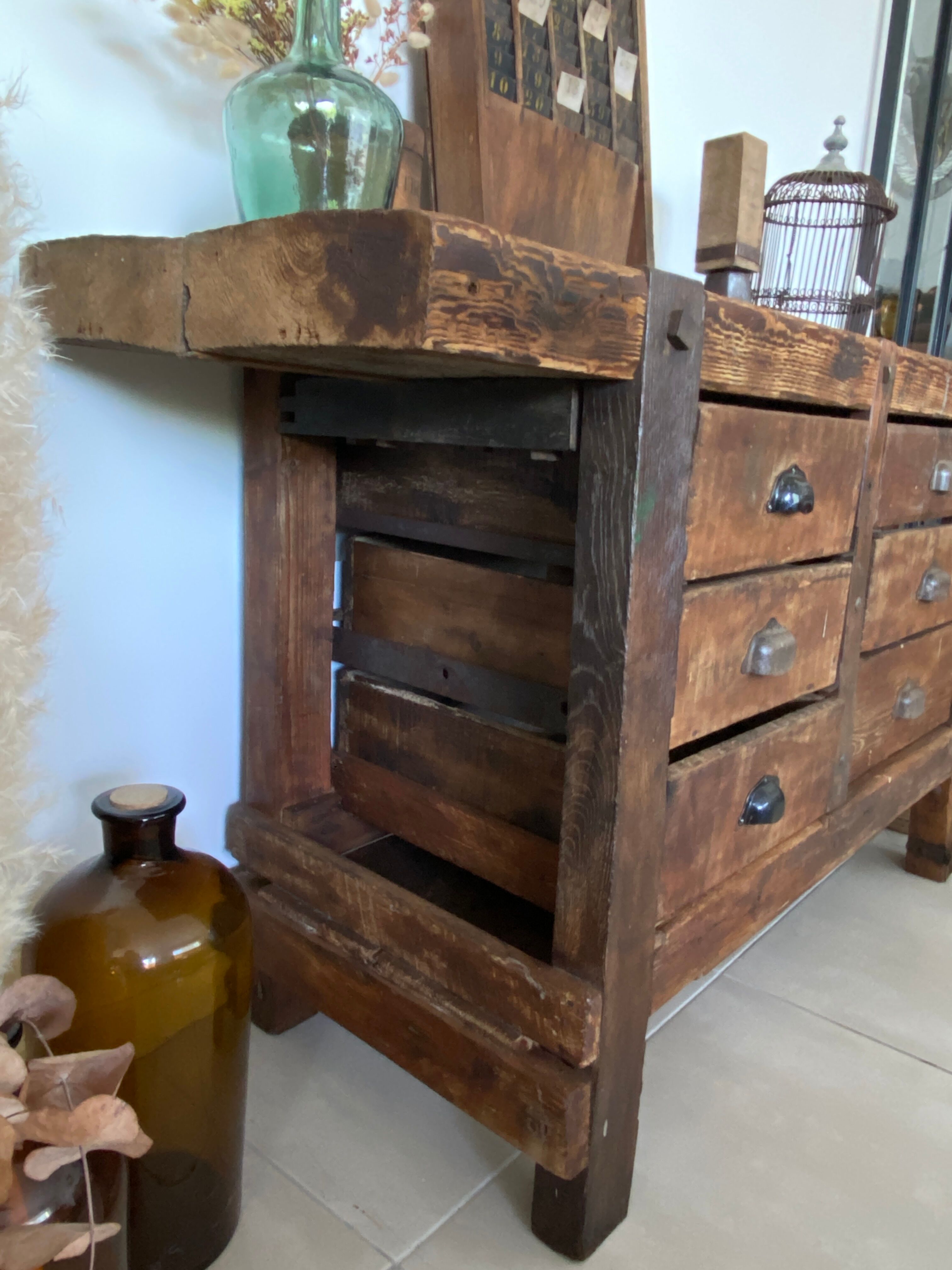 Old wooden workbench