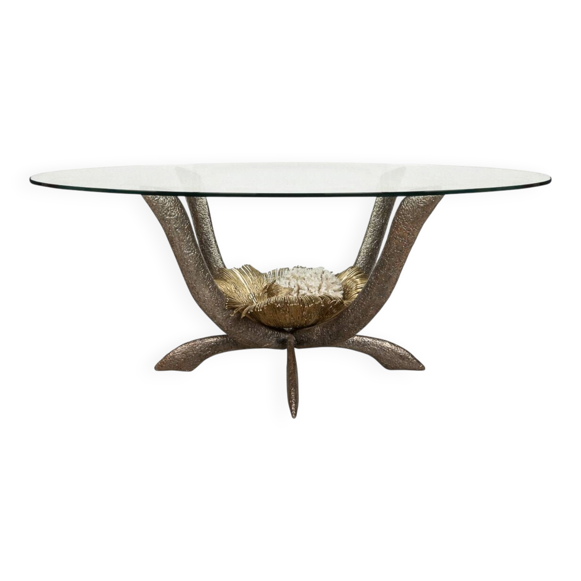 Rare 20thc french dining table by jacques duval brasseur, france c.1970