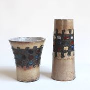 Pair of vintage brutalist Perignem vases