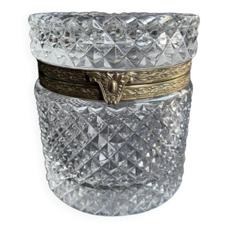 Cylindrical box – Crystal and gilded bronze
