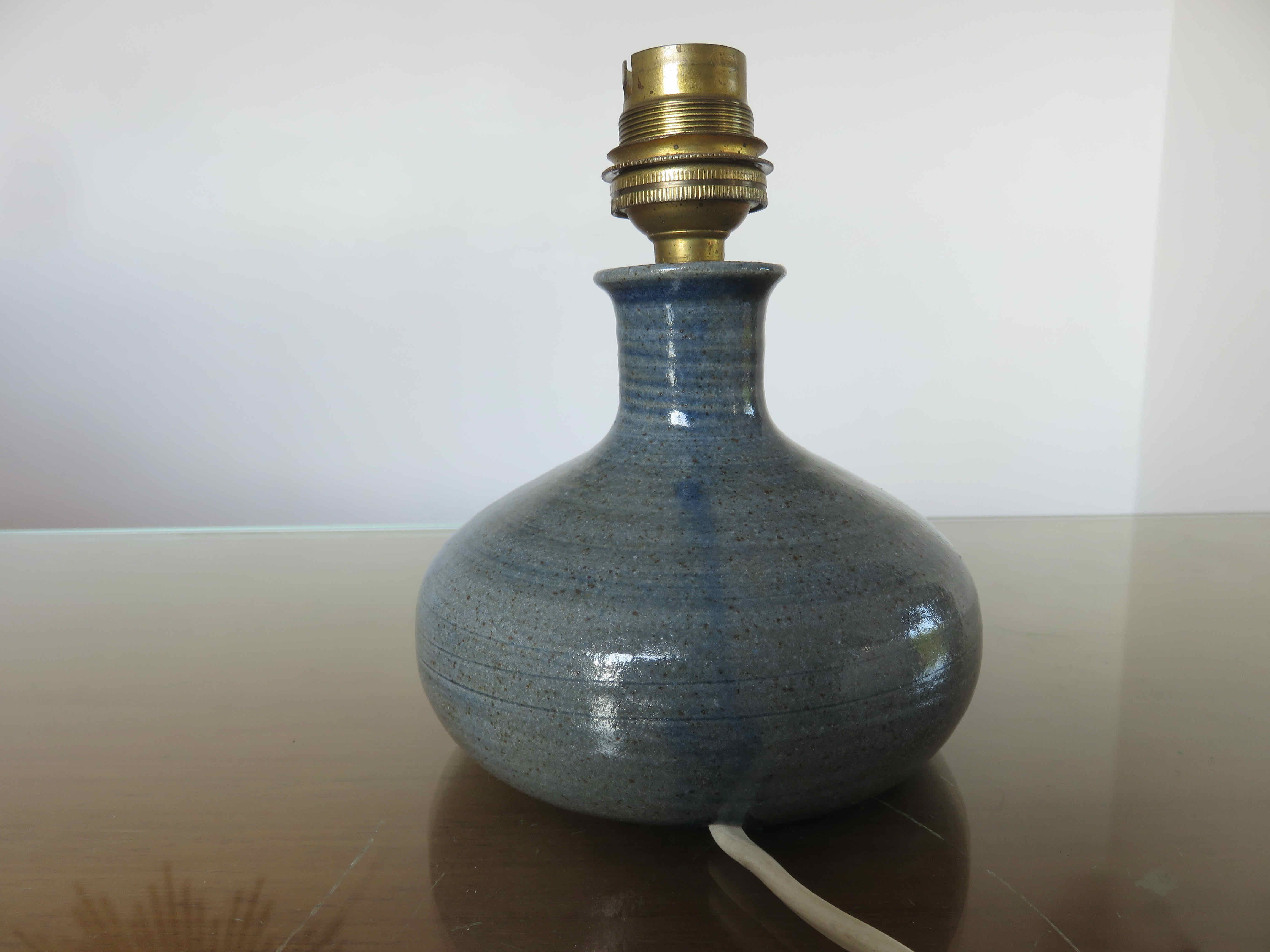 Sandstone lamp, signed, 60s