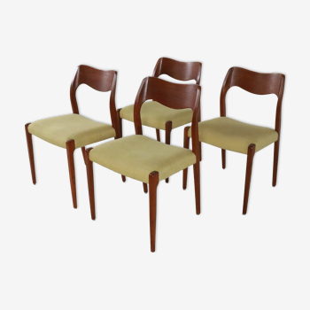 Ensemble de 4 chaises de salle à manger Niels O Möller modèle 71