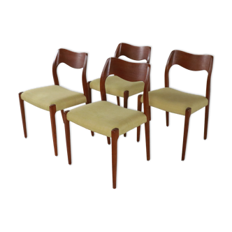 Ensemble de 4 chaises de salle à manger Niels O Möller modèle 71