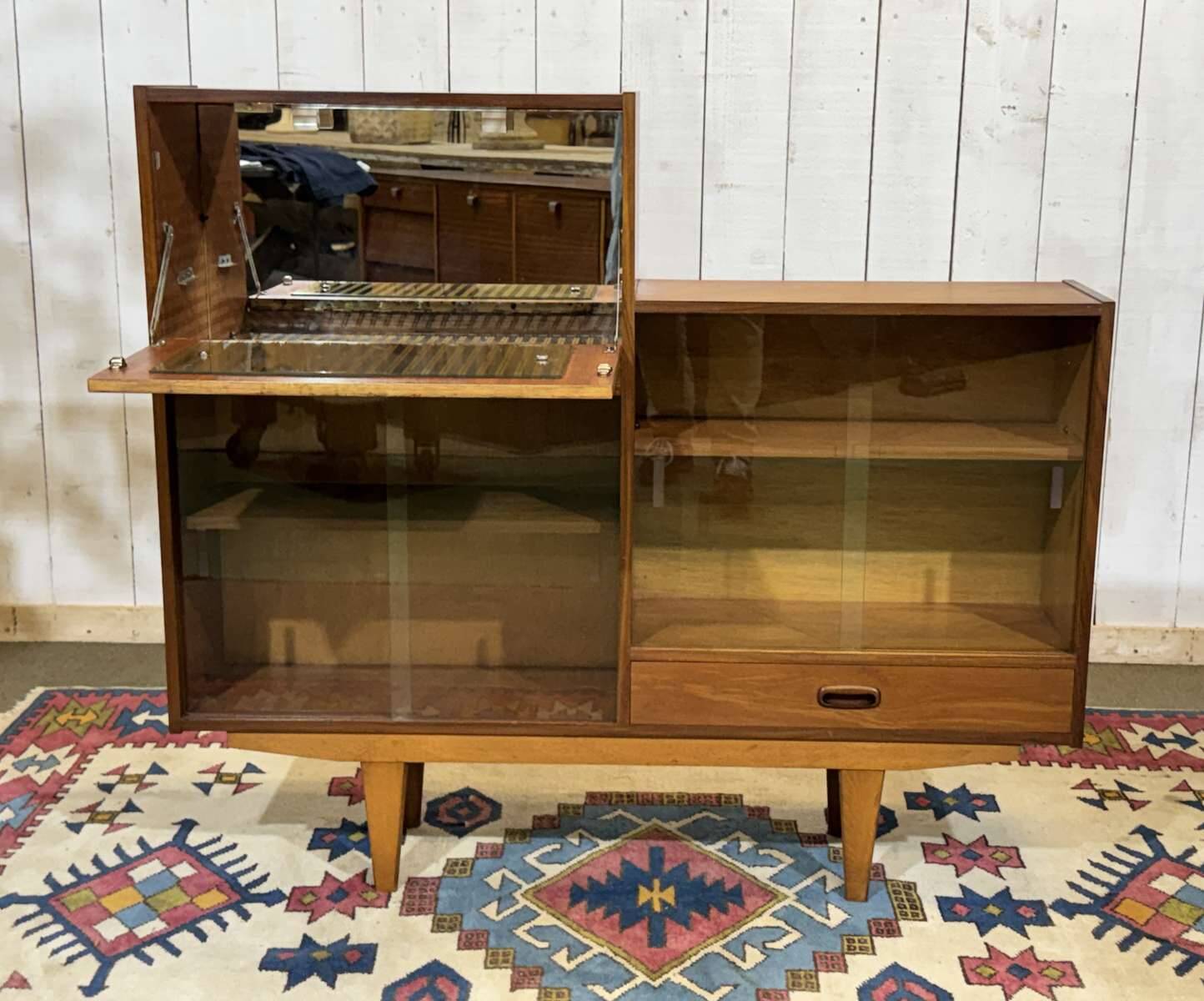 1970s teak English bar
