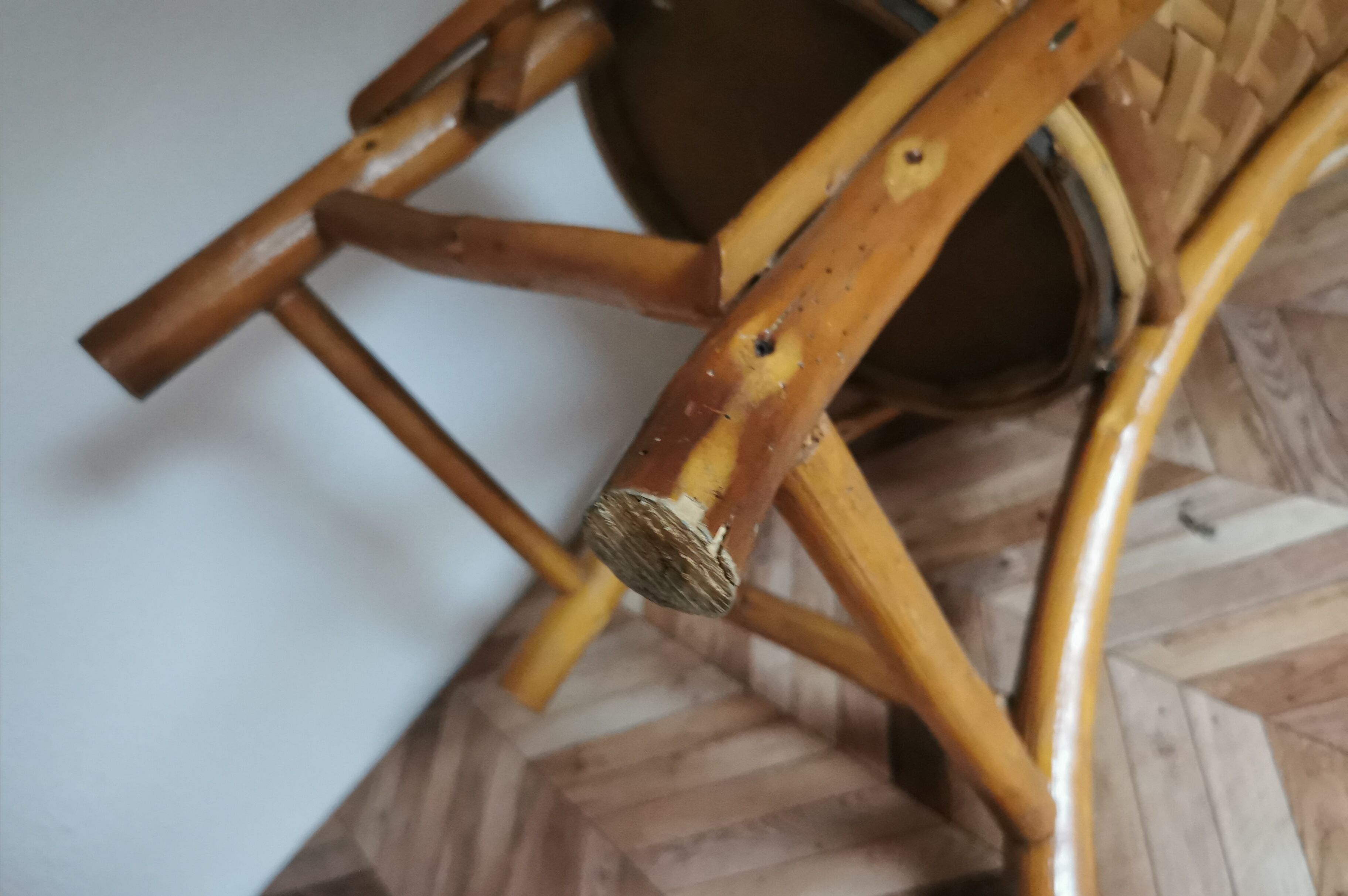 Vintage chestnut wood child chair