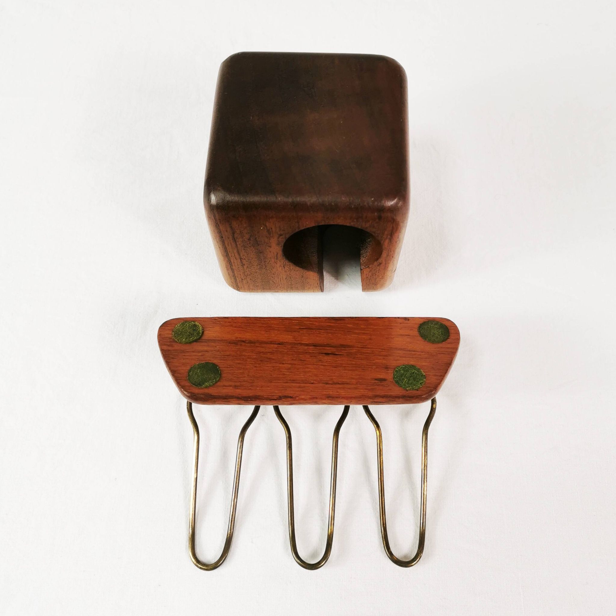 Mid century teak pipe stands, Sweden, 1960s.