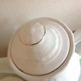 White porcelain coffee service with golden flowers / vintage 50s-60s