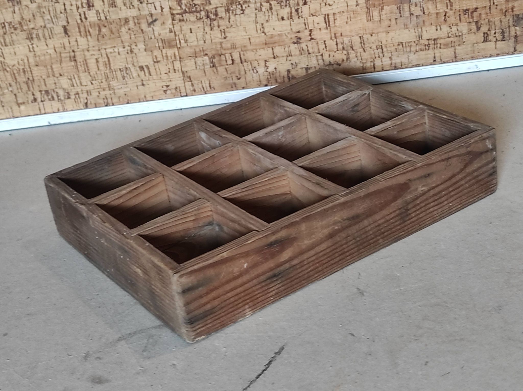 Vintage workshop wood locker in industrial fir 12 factory storage