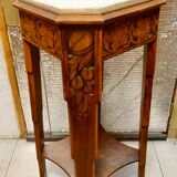 Side table wood and marble