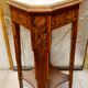 Side table wood and marble