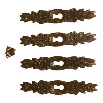 Old brass lock entry 1 set of four identical