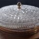 Large vintage Lucien Gau crystal and brass ceiling light