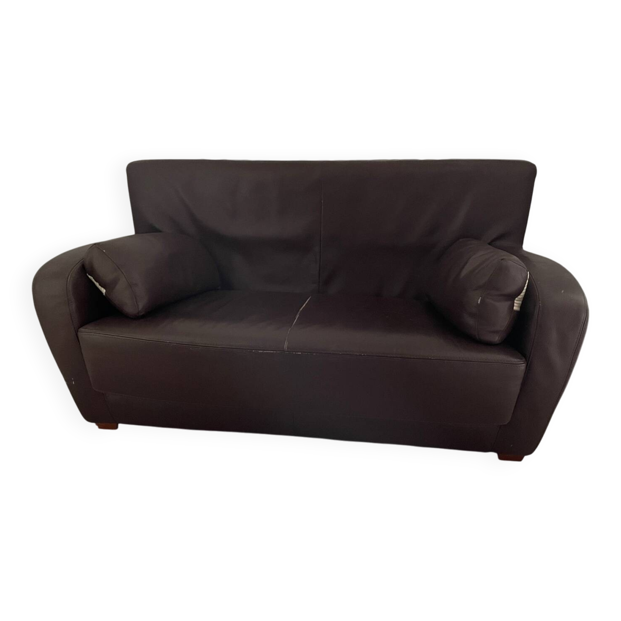 Canapé Cinna cuir chocolat 2 places