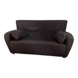Canapé Cinna cuir chocolat 2 places