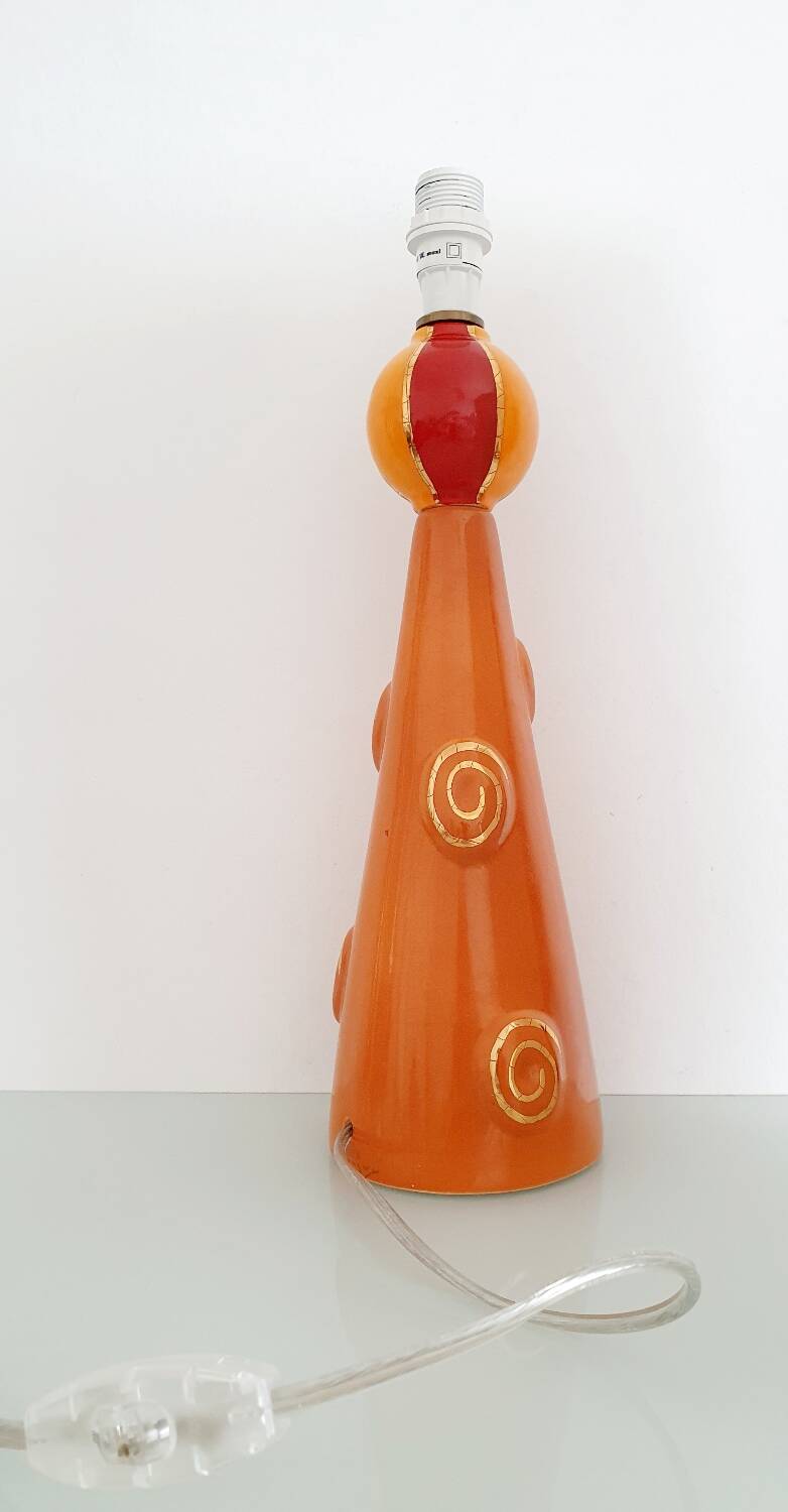 Longwy Enamels candle holder lamp base