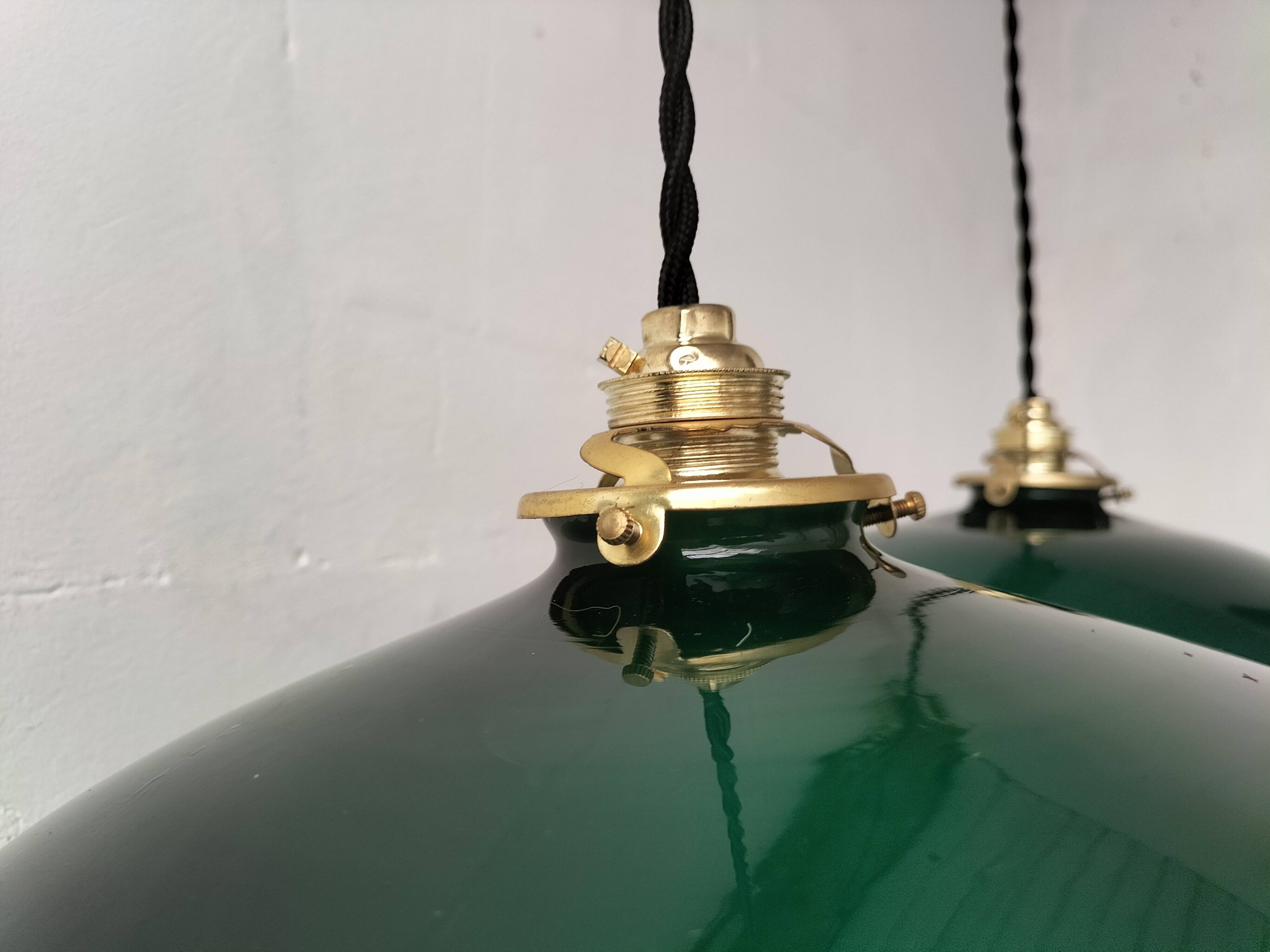 Green opaline pendant lights