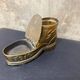 Vintage ashtray in the shape of a hiking boot with a hinged lid