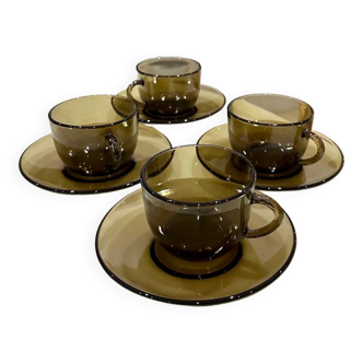 Vintage smoked glass coffee/tea service