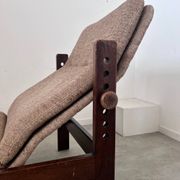 Old chaise longue wooden lounge chair Italian design from the 60s vintage
