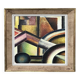 Cubist painting 1950 signed S. Montegnie