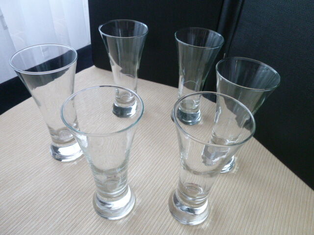 Set of 6 Pastis glasses with gauge