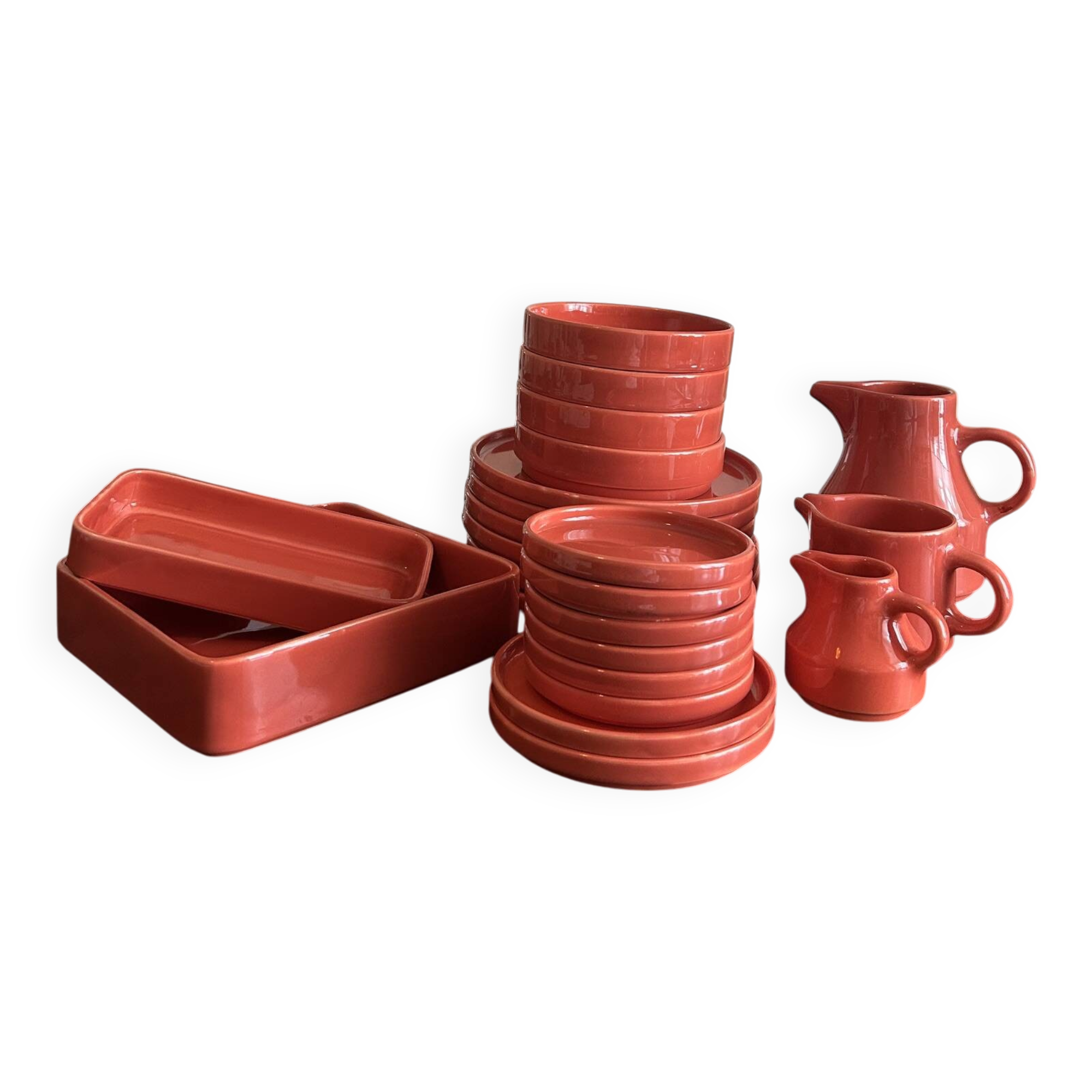 service de vaiselle Niderviller corail 24 piéces 1970