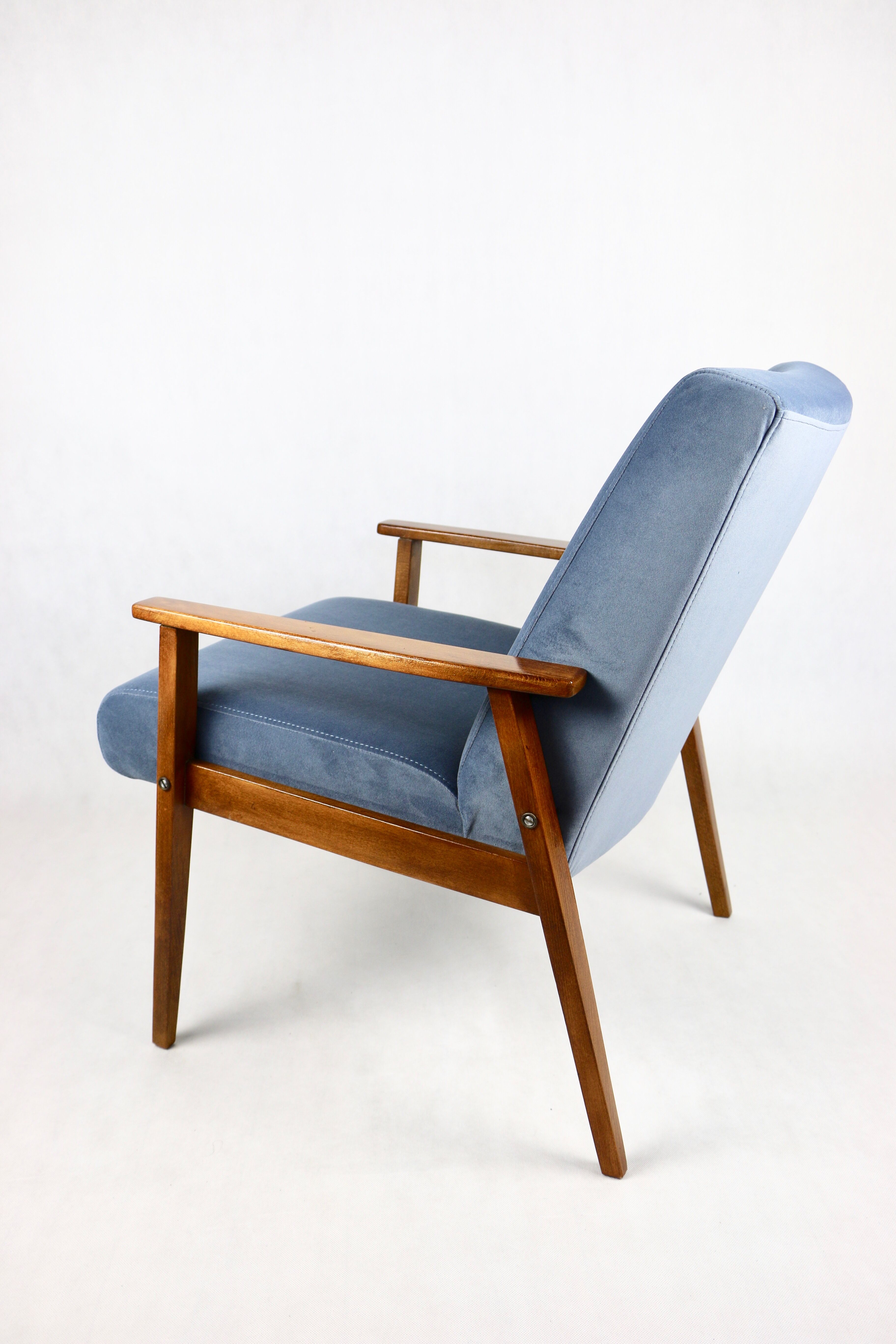 Vintage blue grey jade chair, 1970s