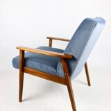 Vintage blue grey jade chair, 1970s