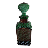 Ancienne carafe bouteille cuir whisky Vert émeraude