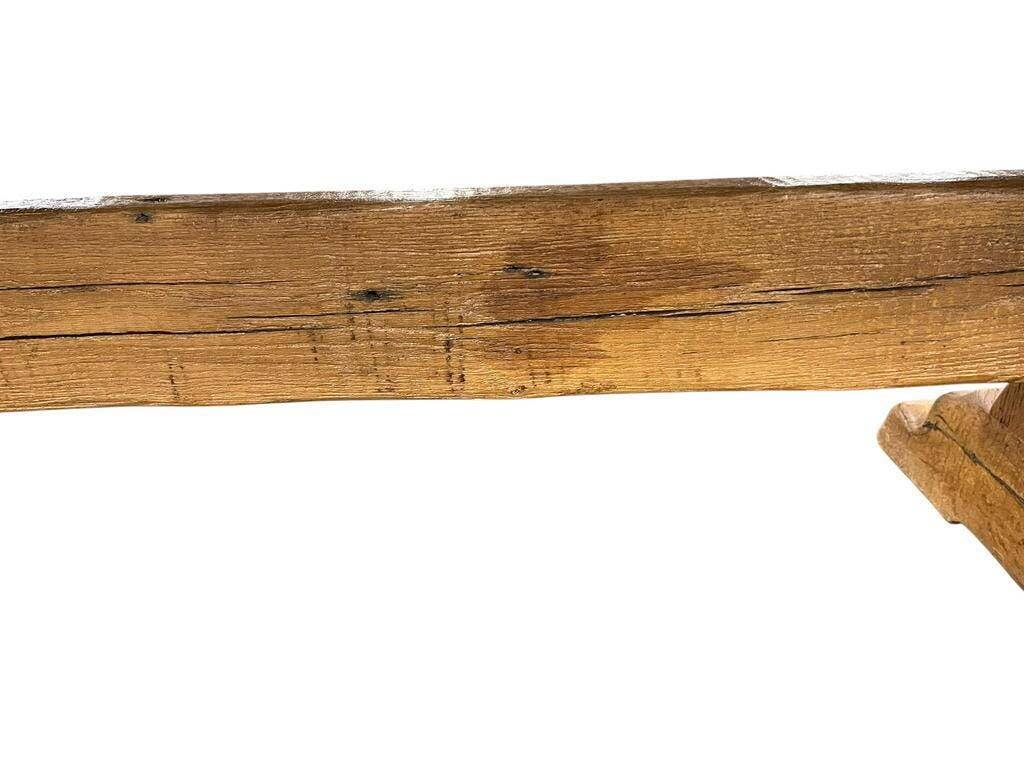 XL vintage brutalist wooden dining table