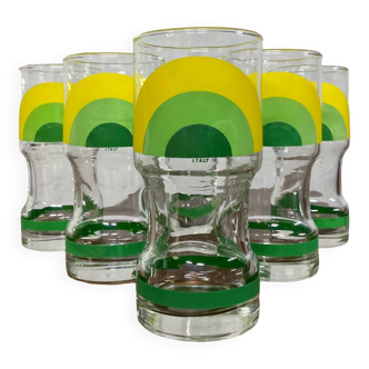 Series of 6 vintage Italy glasses