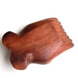 Empty pocket, hands joined in carved wood, 70s