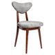 Vintage mid-century grey velvet heart-shaped chair, Europe, 1960s.
